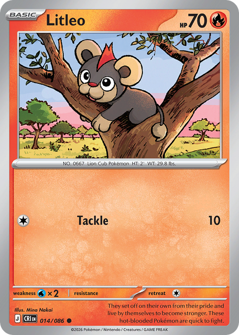 Litleo 14 Chaos Rising Pokémon card