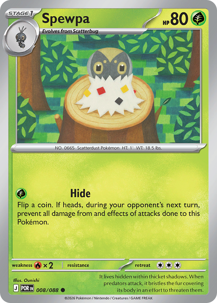 Spewpa 8 Perfect Order Pokémon card