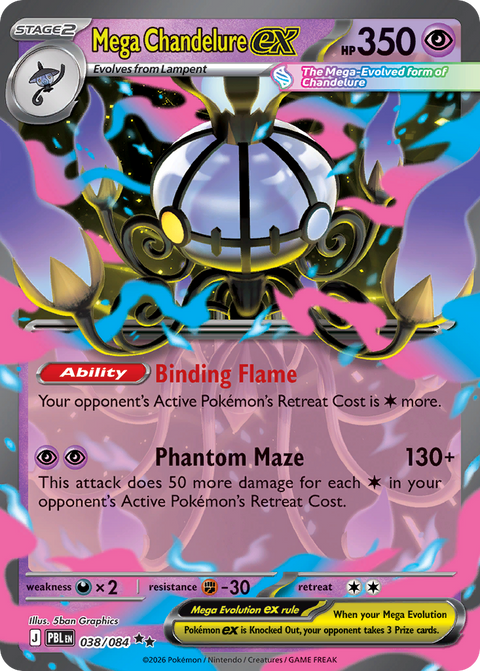 Mega Chandelure ex 38 Pitch Black Pokémon card