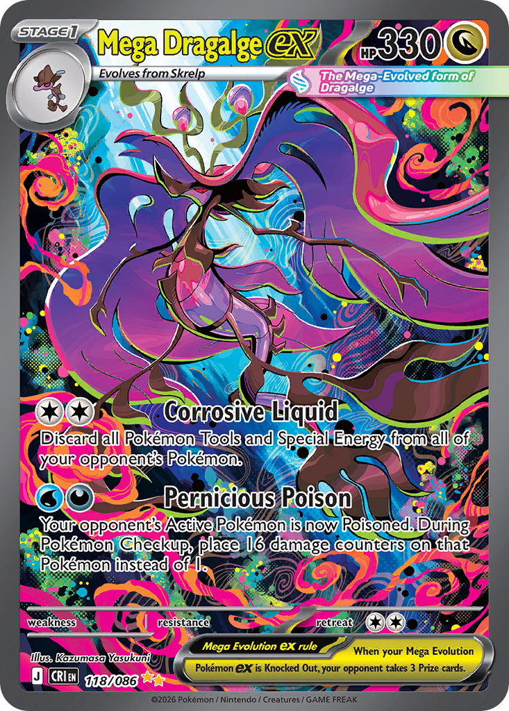 Mega Dragalge ex 118 Chaos Rising Pokémon card