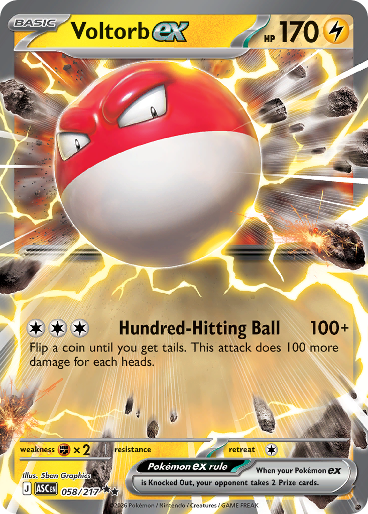 Voltorb ex 58 Ascended Heroes Pokémon card