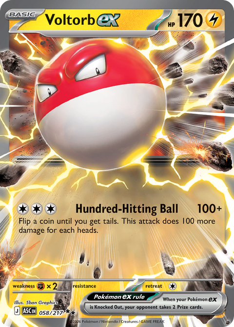 Voltorb ex 58 Ascended Heroes Pokémon card