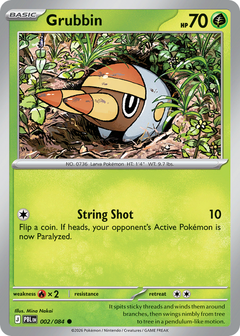 Grubbin 2 Pitch Black Pokémon card