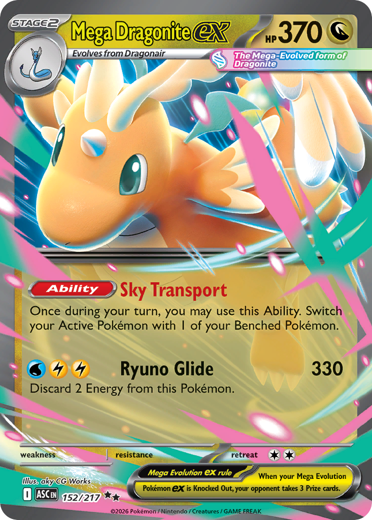 Mega Dragonite ex 152 Ascended Heroes Pokémon card