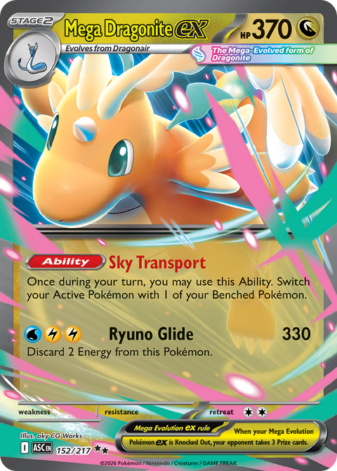 Mega Dragonite ex 152 Ascended Heroes Pokémon card