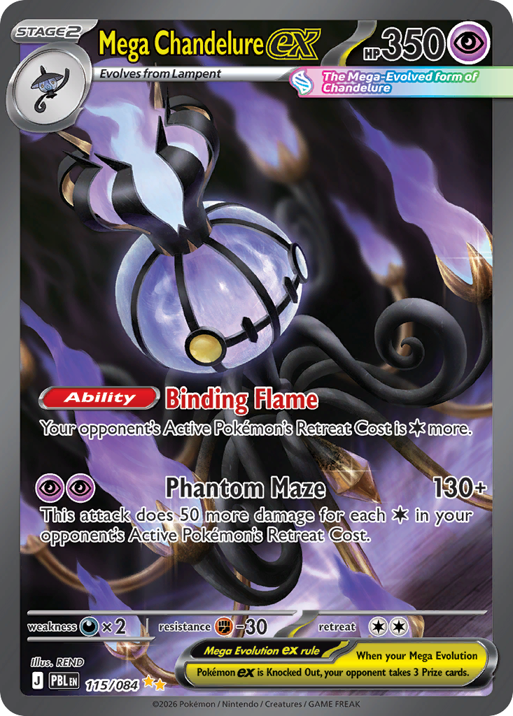 Mega Chandelure ex 115 Pitch Black Pokémon card