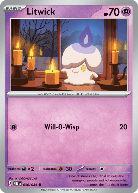 Litwick 36 Pitch Black Pokémon card