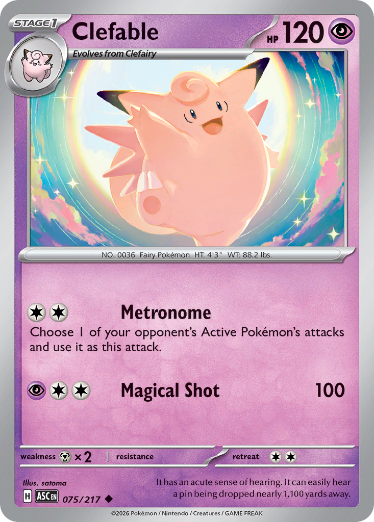 Clefable 75 Ascended Heroes Pokémon card