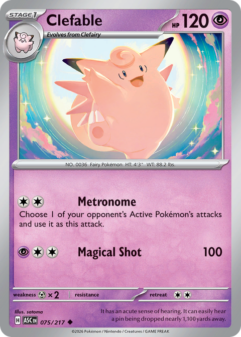Clefable 75 Ascended Heroes Pokémon card