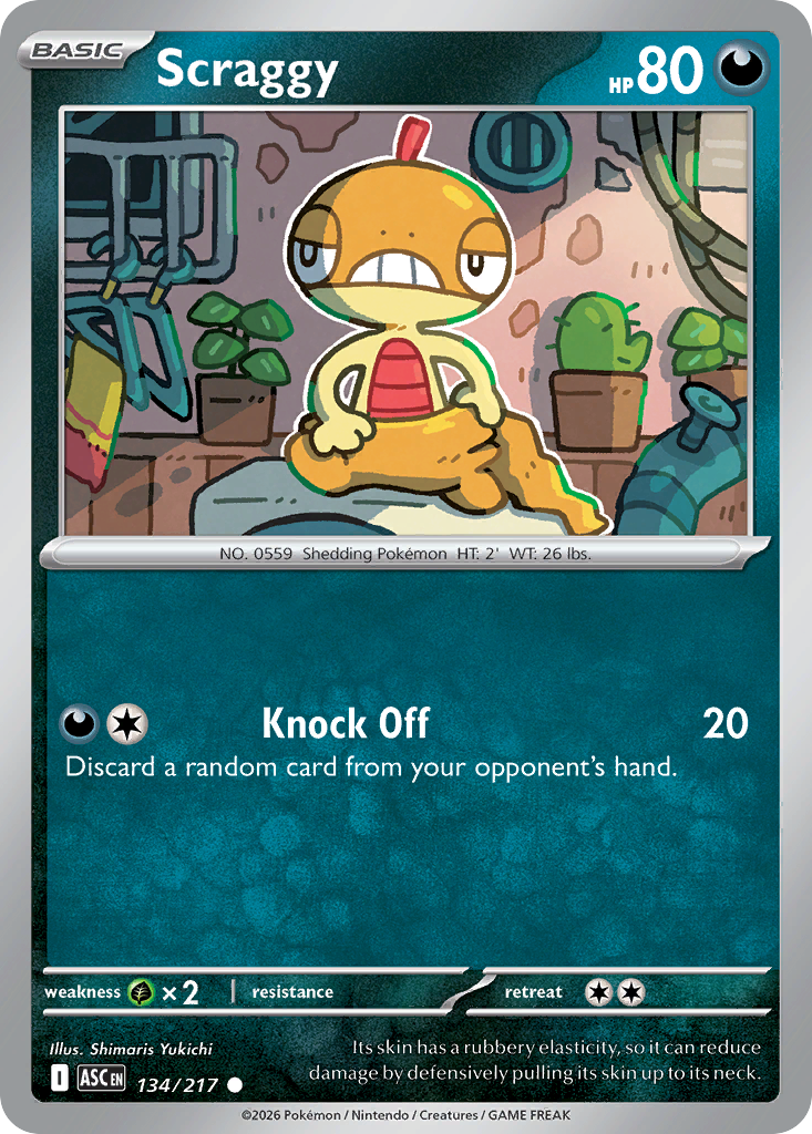 Scraggy 134 Ascended Heroes Pokémon card
