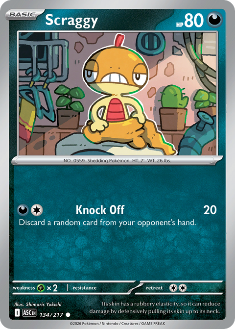 Scraggy 134 Ascended Heroes Pokémon card