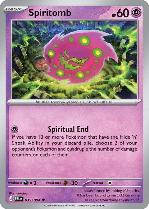Spiritomb 35 Pitch Black Pokémon card