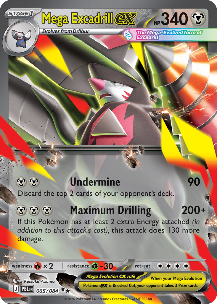Mega Excadrill ex 65 Pitch Black Pokémon card