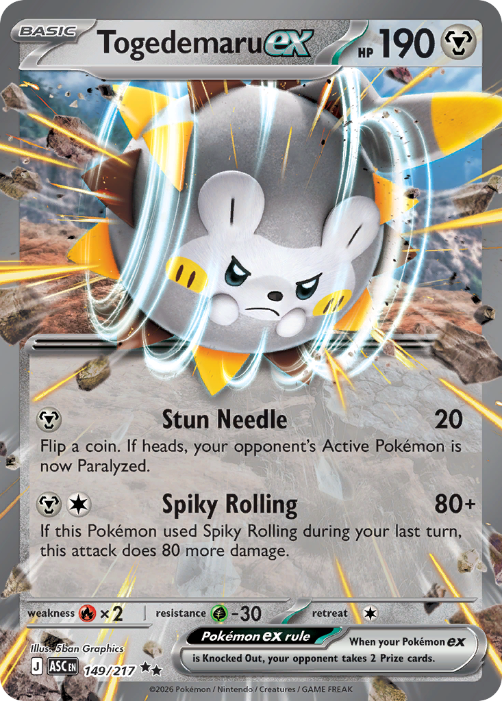 Togedemaru ex 149 Ascended Heroes Pokémon card
