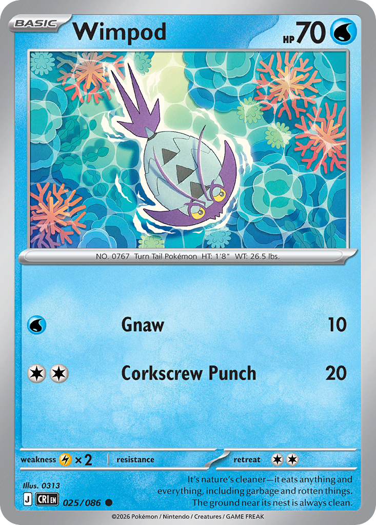 Wimpod 25 Chaos Rising Pokémon card