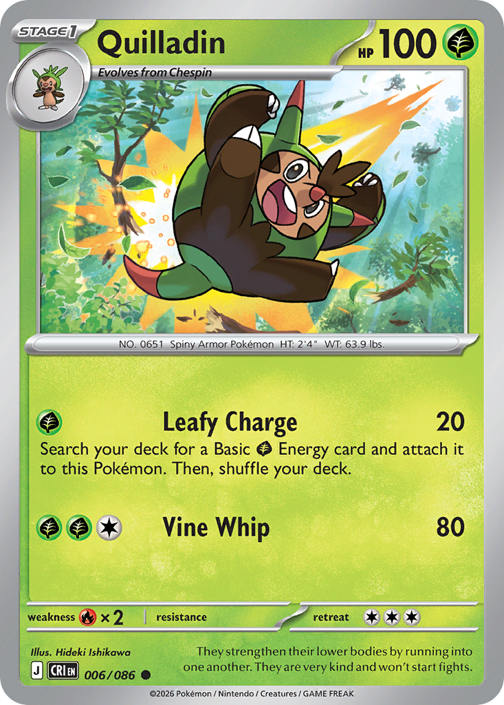 Quilladin 6 Chaos Rising Pokémon card