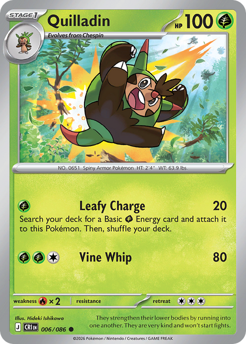 Quilladin 6 Chaos Rising Pokémon card