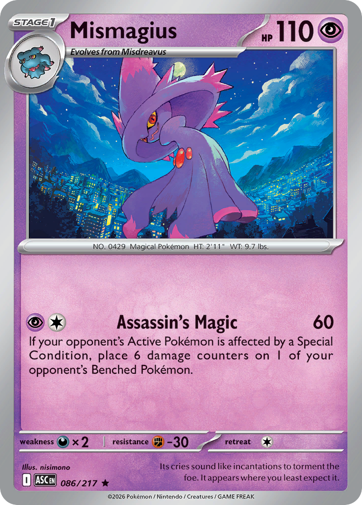 Mismagius 86 Ascended Heroes Pokémon card