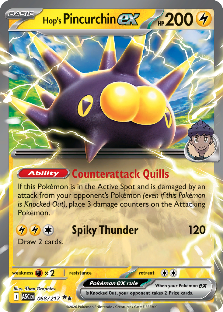 Hop's Pincurchin ex 68 Ascended Heroes Pokémon card