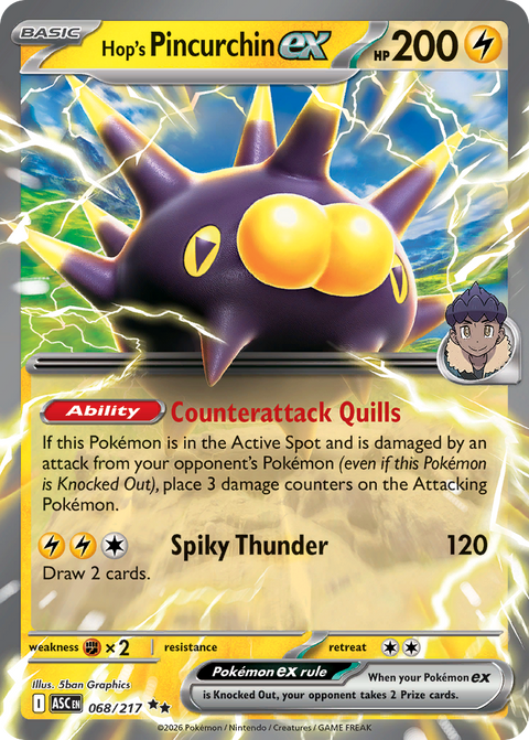 Hop's Pincurchin ex 68 Ascended Heroes Pokémon card