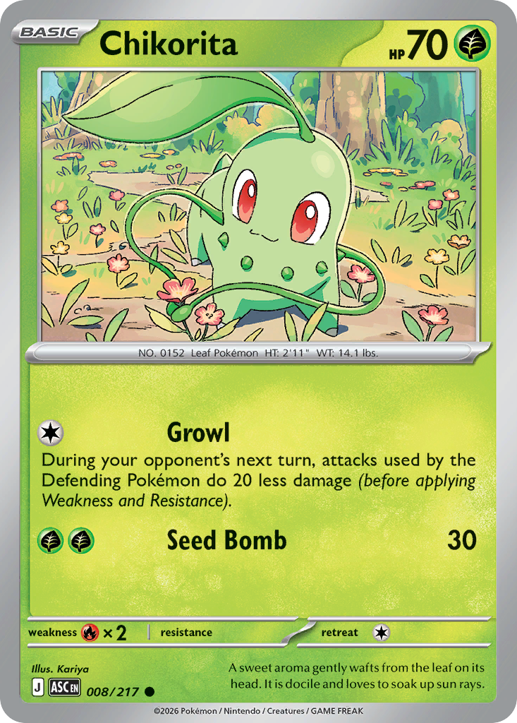 Chikorita 8 Ascended Heroes Pokémon card