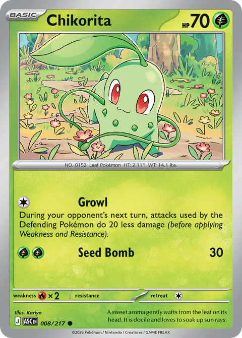 Chikorita 8 Ascended Heroes Pokémon card