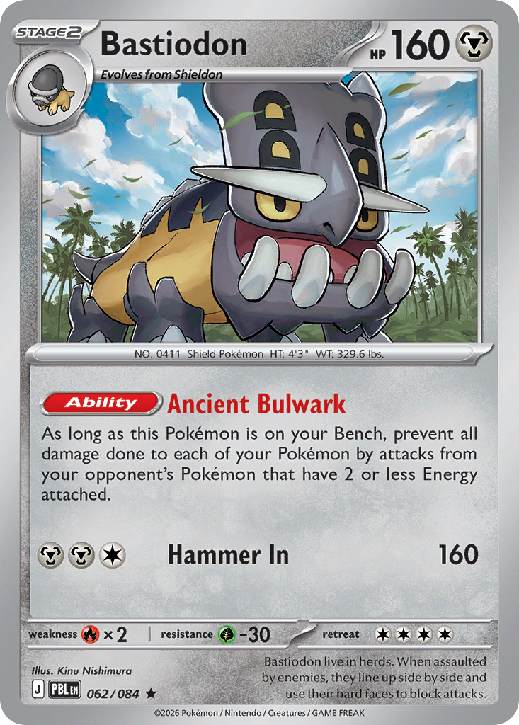 Bastiodon 62 Pitch Black Pokémon card