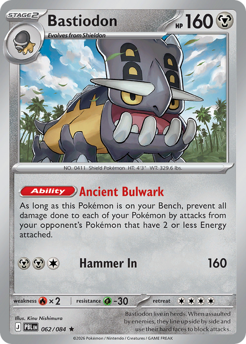 Bastiodon 62 Pitch Black Pokémon card