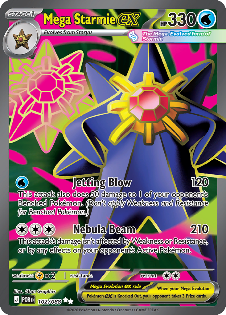 Mega Starmie ex 102 Perfect Order Pokémon card