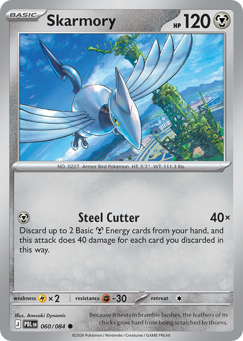 Skarmory 60 Pitch Black Pokémon card