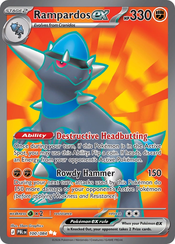 Rampardos ex 100 Pitch Black Pokémon card