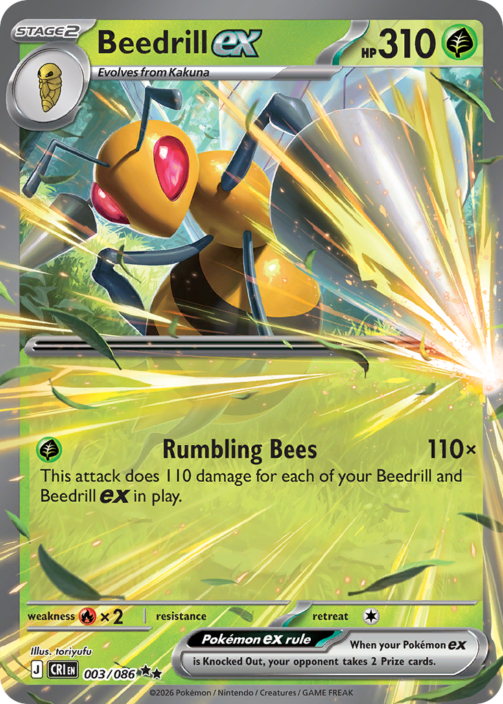Beedrill ex 3 Chaos Rising Pokémon card