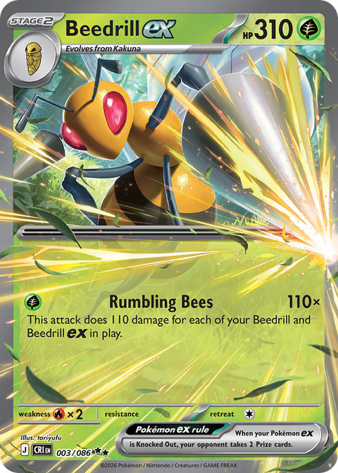 Beedrill ex 3 Chaos Rising Pokémon card