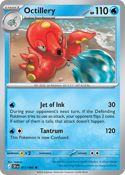Octillery 17 Chaos Rising Pokémon card