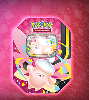Pokemon TCG Mega Moonlit Tin featuring Mega Clefable ex